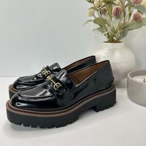 Sam Edelman Laurs Platform Chunky Lug Sole Loafer Black Women's 5 Horsebit